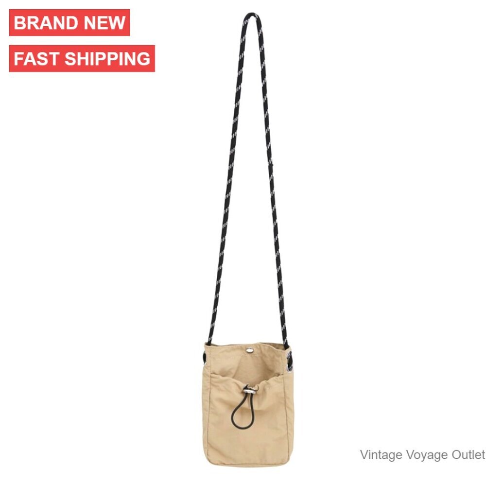 Small Nylon Crossbody Bag with Drawstring Compartments Phone Purse